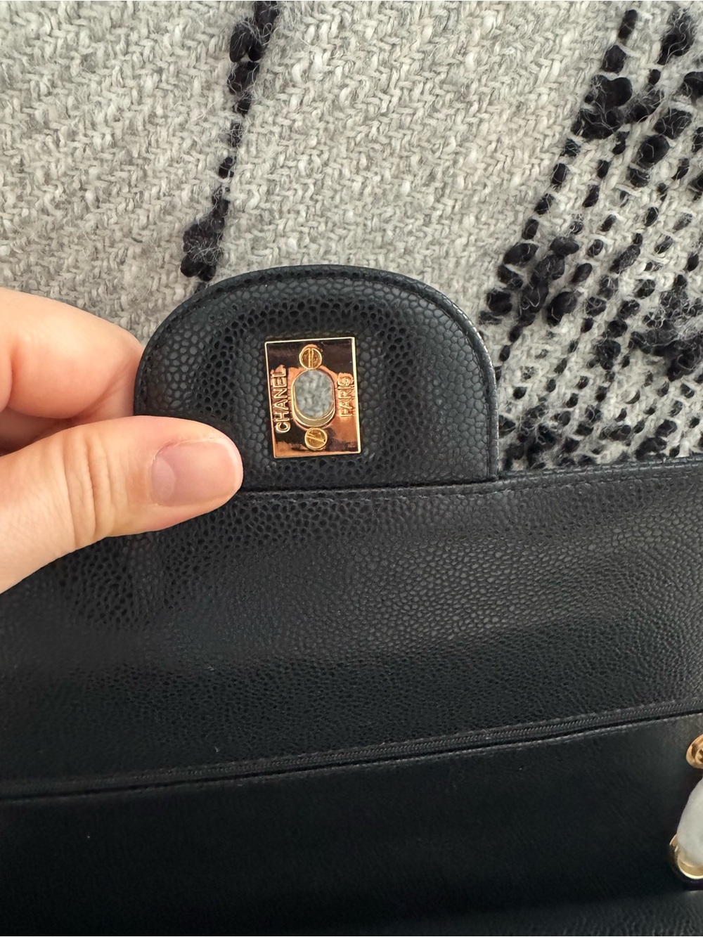 Chanel Classic Flap Bag with Caviar Leather - Picture 10 of 16